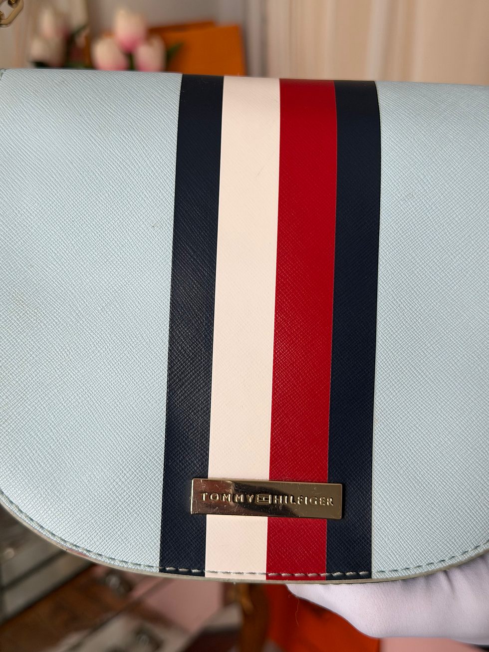Miniature : sac à main tommy Hilfiger bleu en très bon état hauteur 19cm largeur 23 cm 