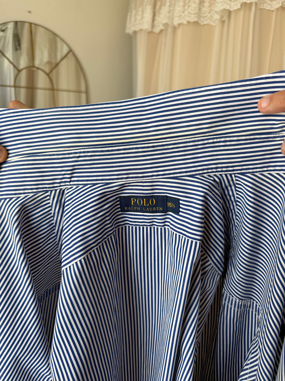 Miniature : chemise Ralph Lauren taille L blanche et bleu à rayures en très bon état en co