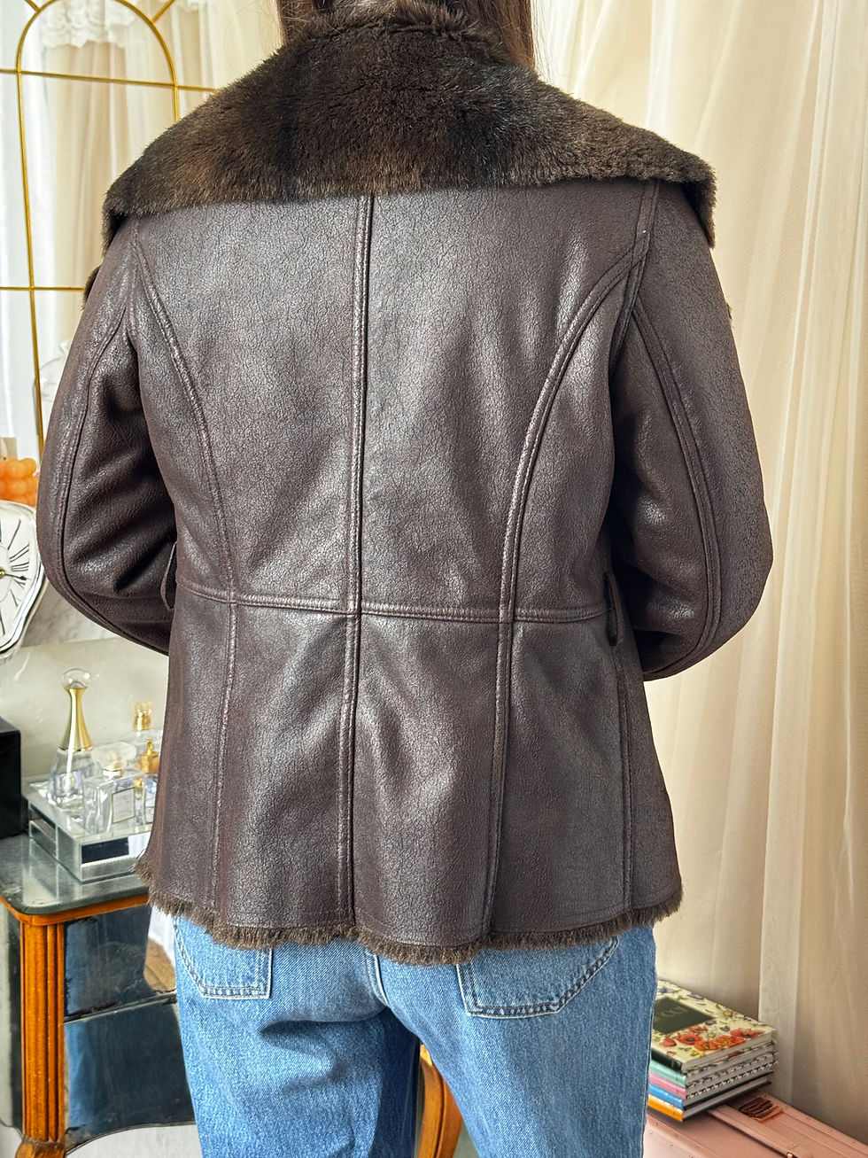 Miniature : manteau effet peau Caroll marron taille m en bon état 
