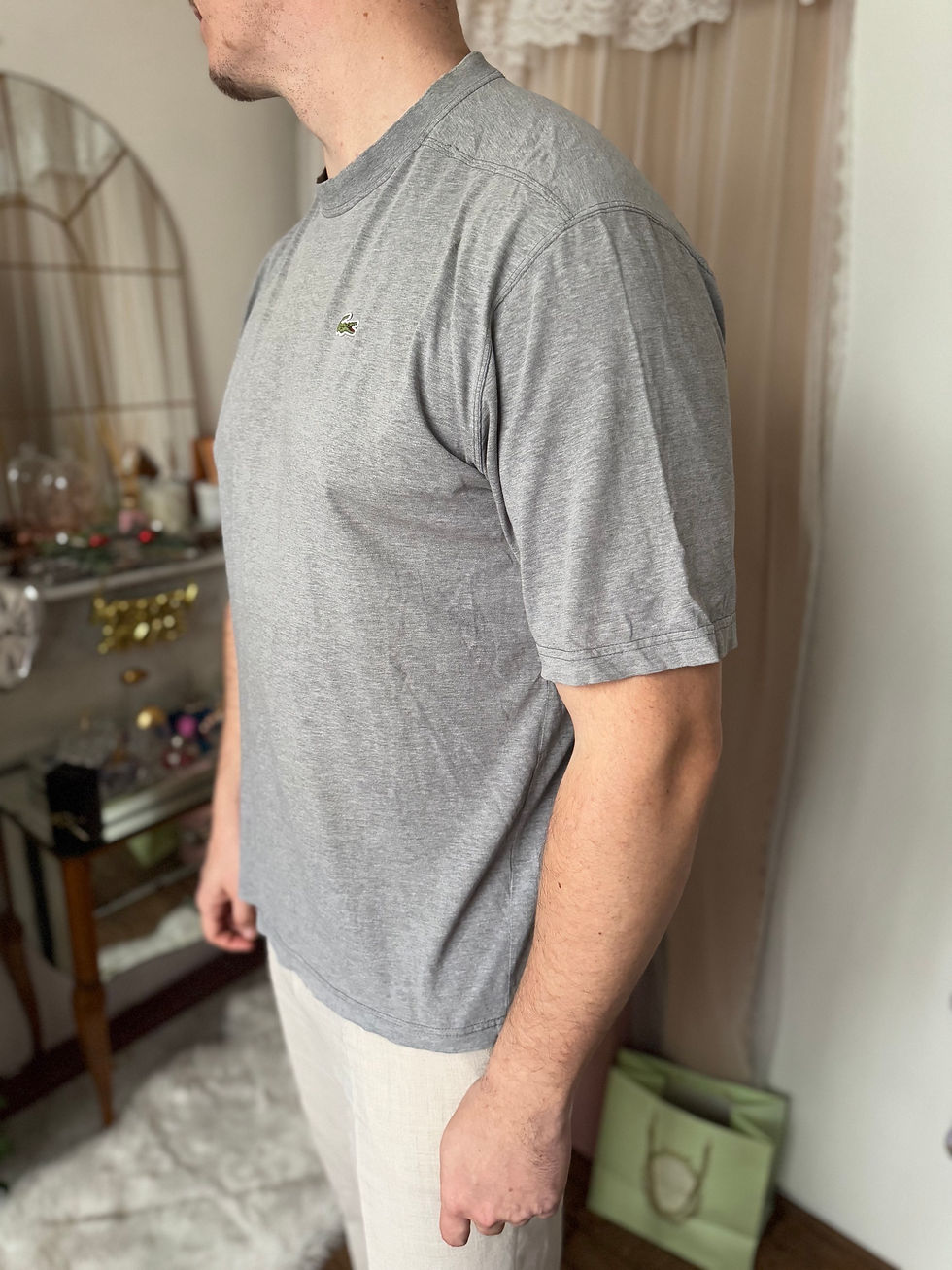 Miniature : T shirt Lacoste gris taille xxl gris en bon état en coton