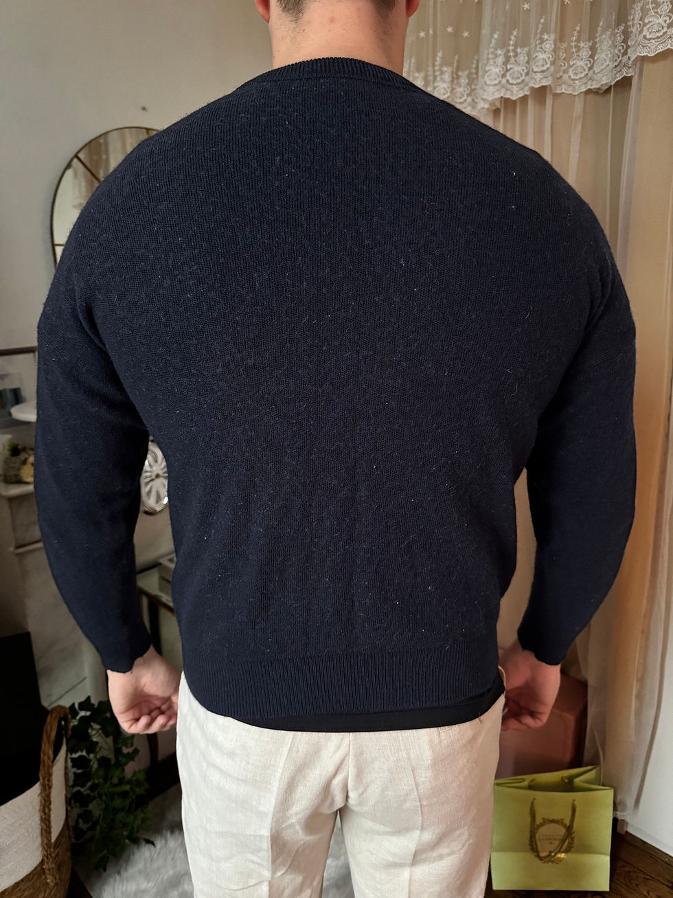 Miniature : Pull hiver Lacoste bleu marine en bon état en laine taille xl
