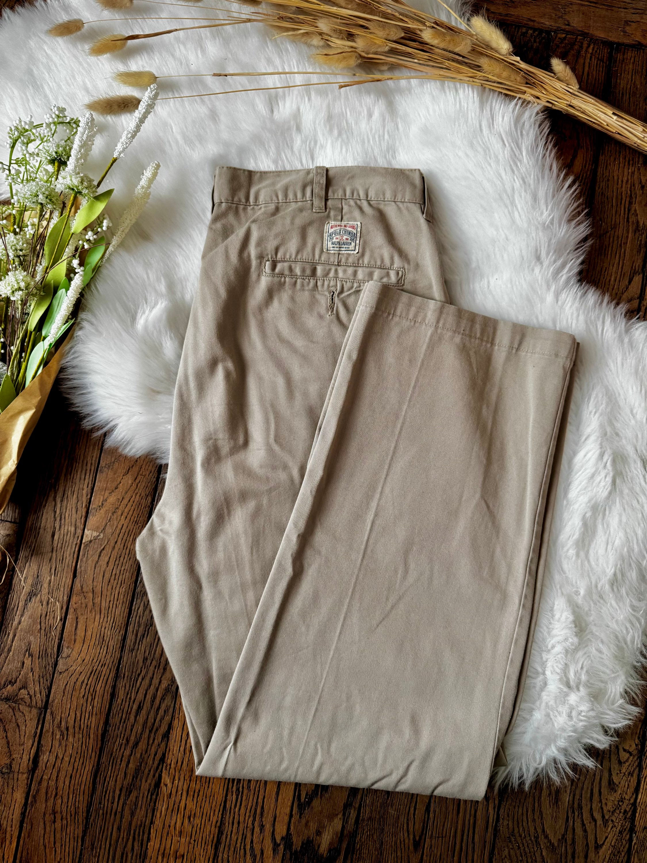 Pantalon chinos ralph Lauren beige en très bon état w34 l 34 en coton