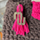 Miniature : Sac à main crochet en très bon état marron et rose avec porte clef maje