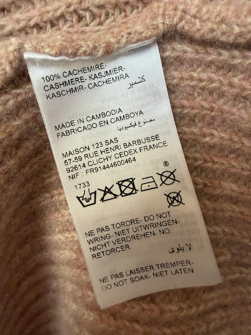 Miniature : Pull maison123 100% cachemire rose en très bon état taille s 