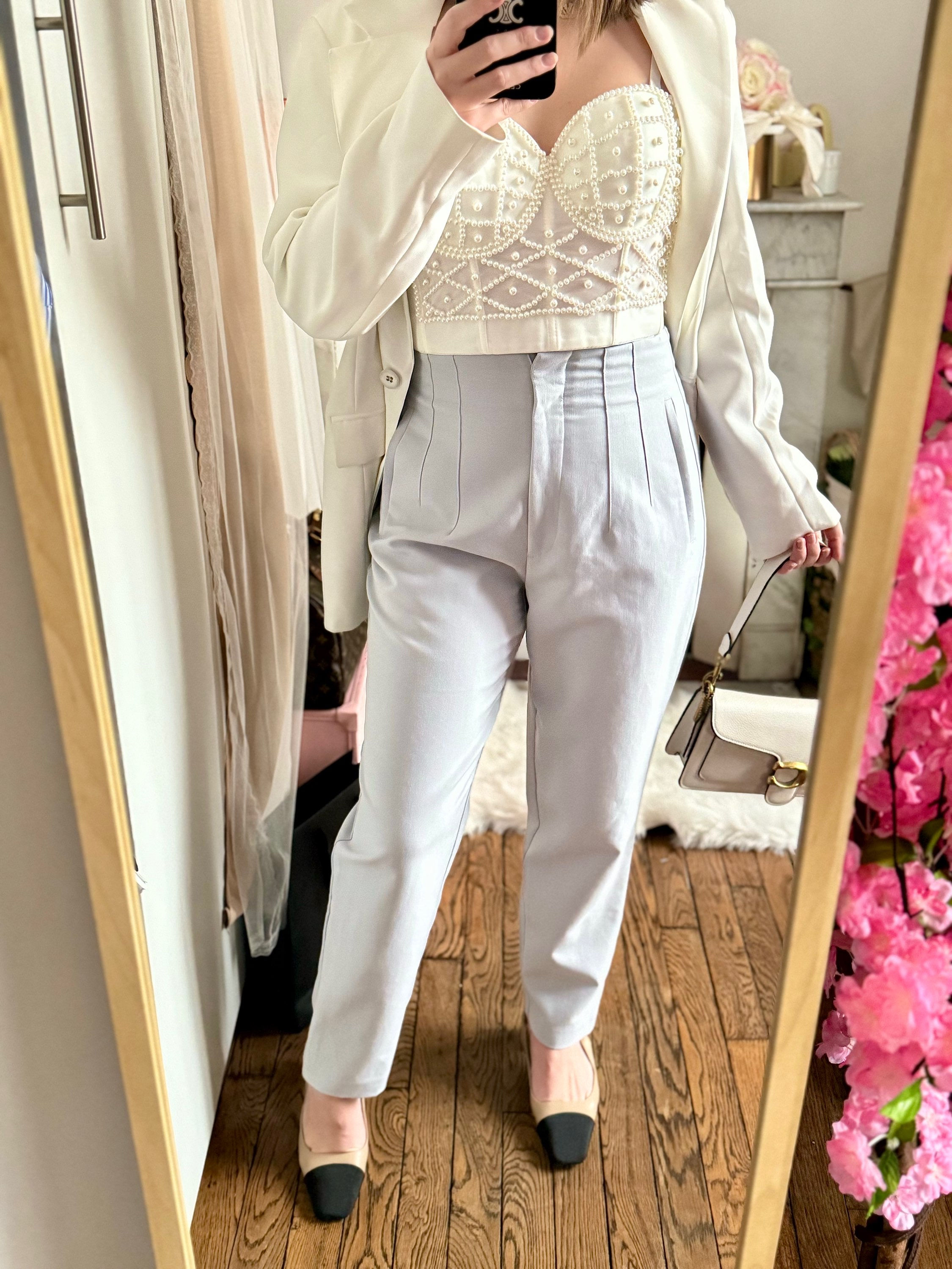 Pantalon Zara bleu taille 36 cm longueur 97 cm 