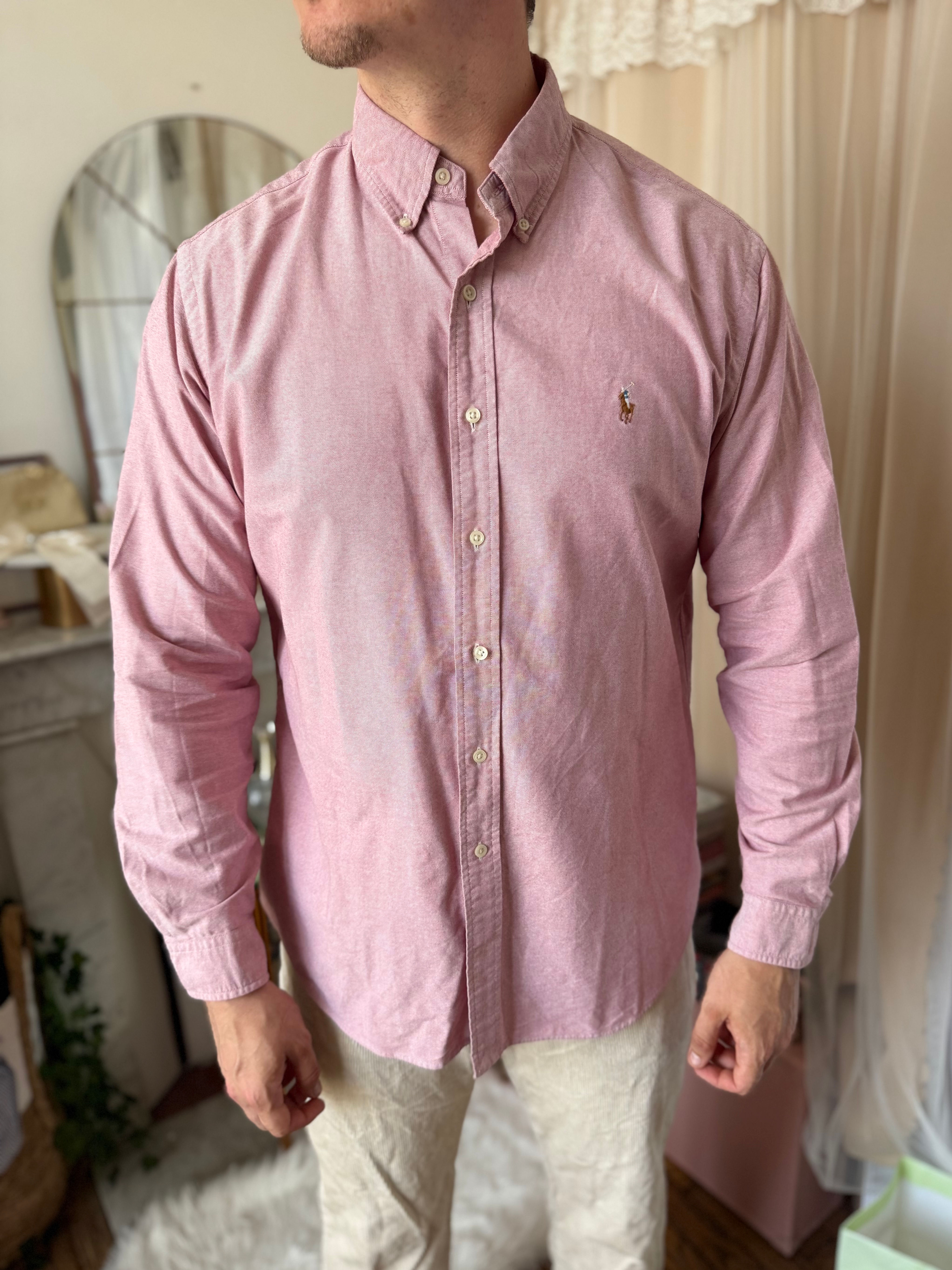 chemise Ralph Lauren rose taille xl en coton en très bon état 