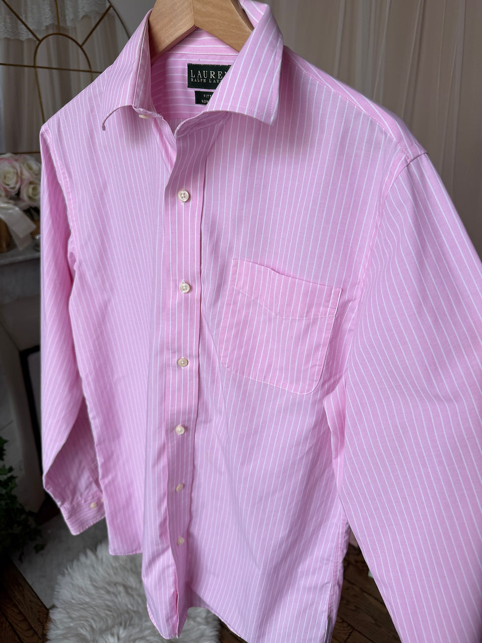 Miniature : Chemise Lauren Ralph Lauren taille l rose à rayure en bon état