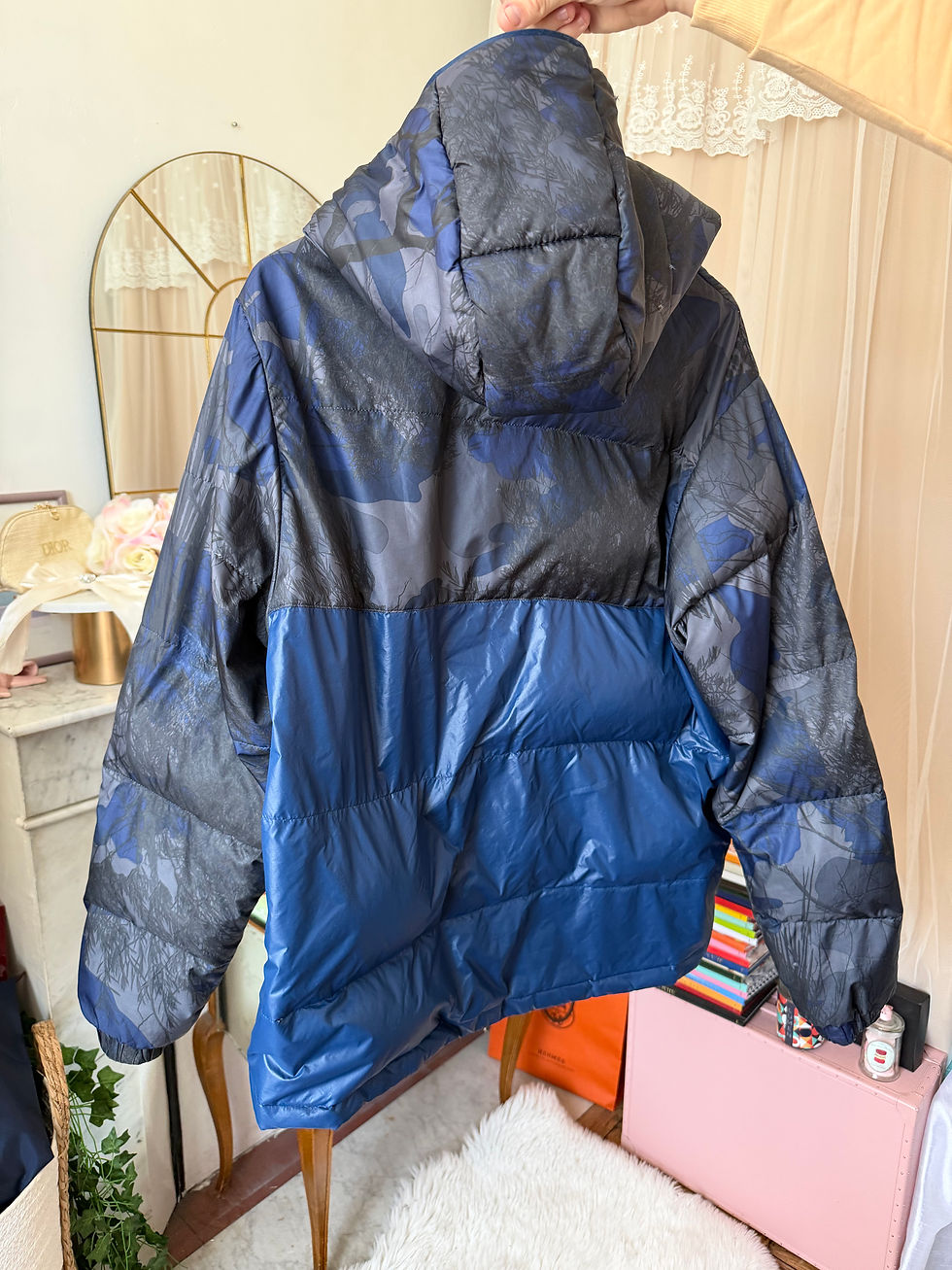 Miniature : Doudoune adidas original en bon état bleu et grise taille m 