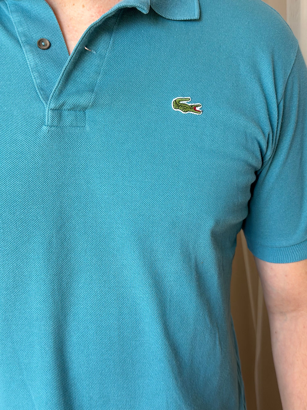 Miniature : Polo Lacoste bleu turquoise en bon état taille xl en coton 