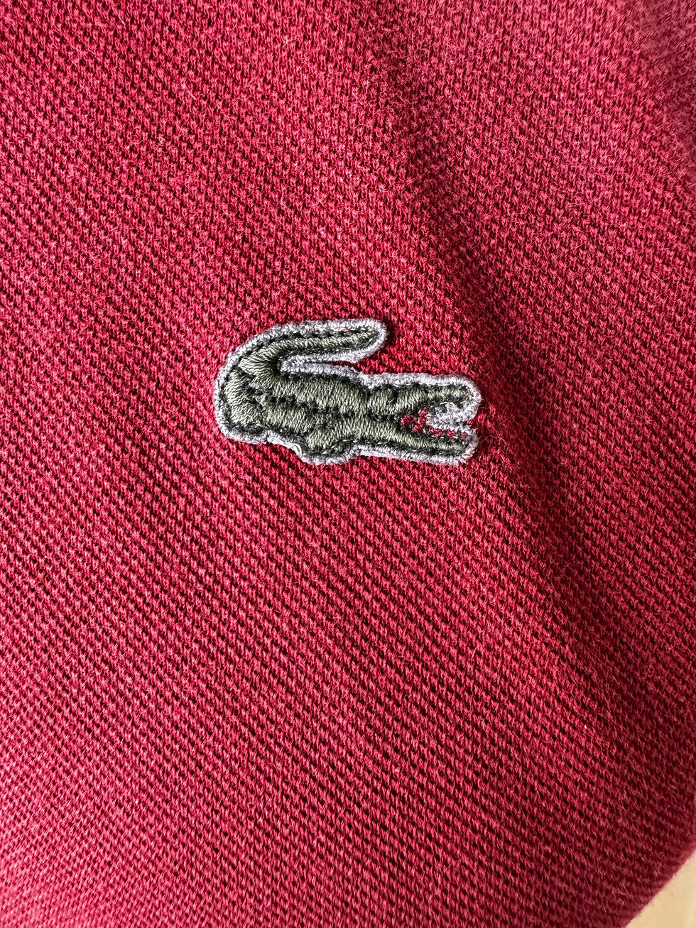 Miniature :  Polo Lacoste rouge bordeaux état satisfaisant en coton taille xl 