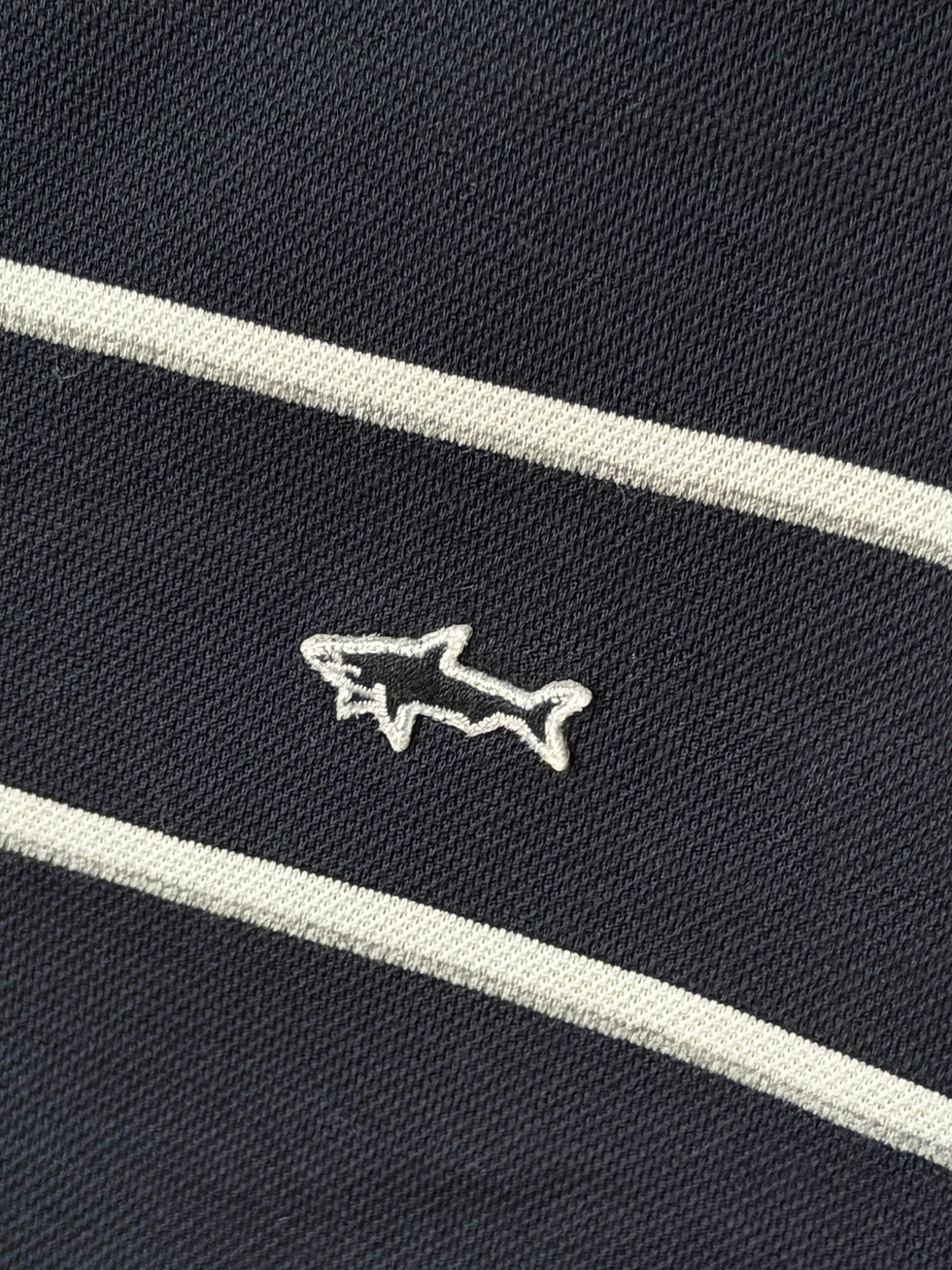 Miniature : Polo Paul and shark bleu marinière taille m blanc et bleu en très bon état 