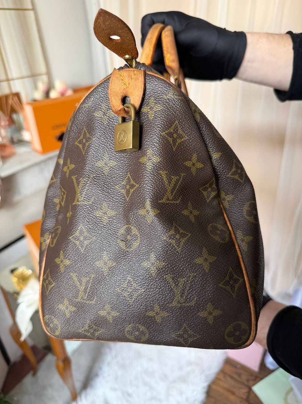 Miniature : Louis Vuitton Speedy 35 – Vintage authentique – Code SA841 – Ancien cadenas 