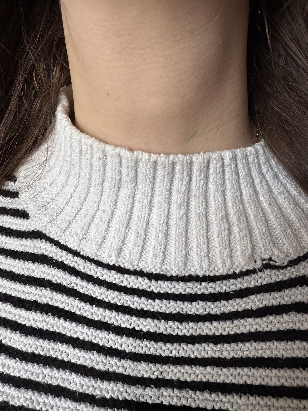 Miniature : Pull marinière mango noir et blanc taille l en bon état