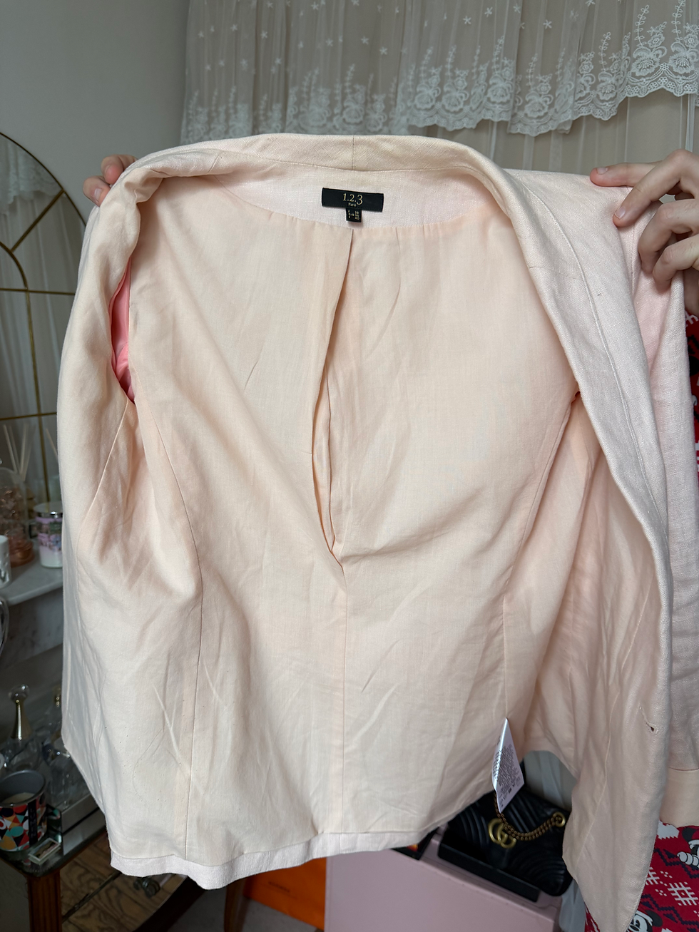 Miniature : Blazer maison 123 taille m en très bon état rose saumon en viscose et coton 