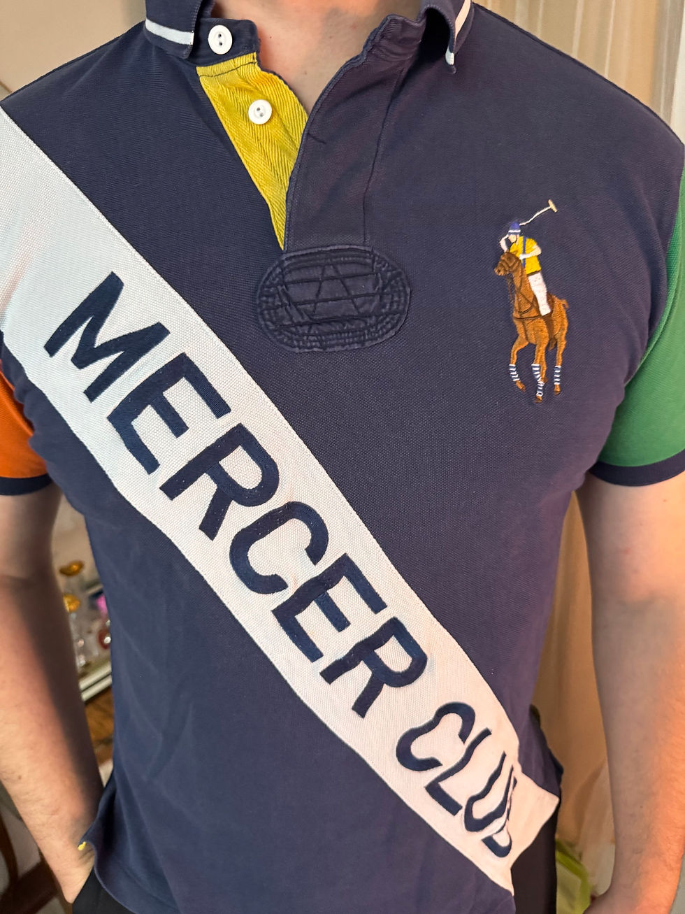 Miniature : Polo Ralph Lauren bleu et blanc, vert  taille l en bon état en coton 