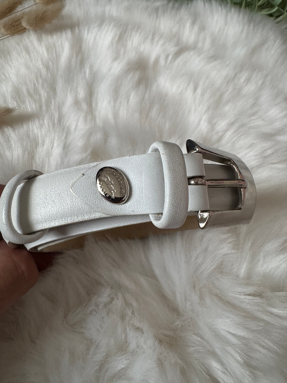 Miniature : Ceinture longchamp blanche en très bon état en cuir 
