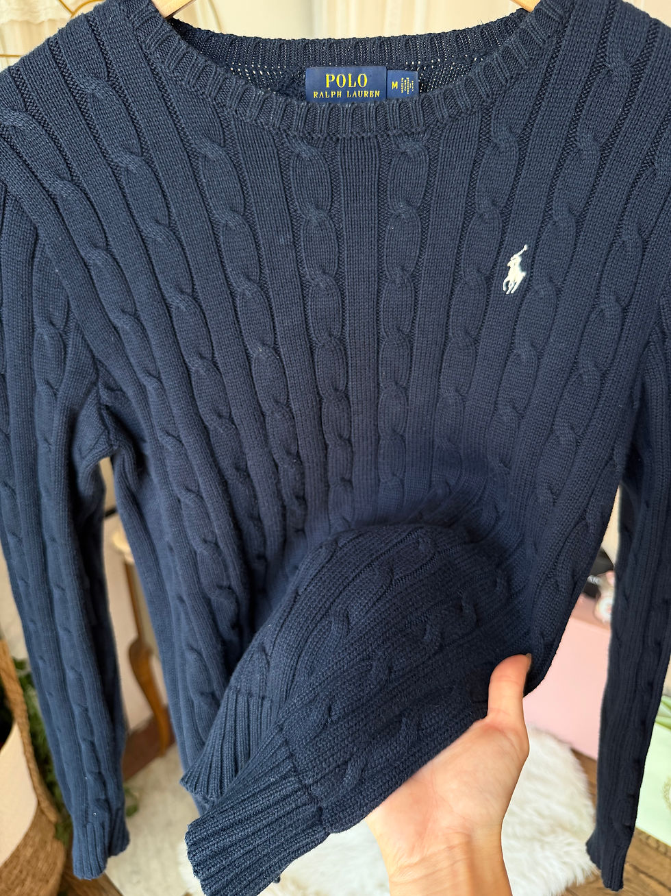 Miniature : Pull Ralph Lauren bleu marine en très bon état taille m 