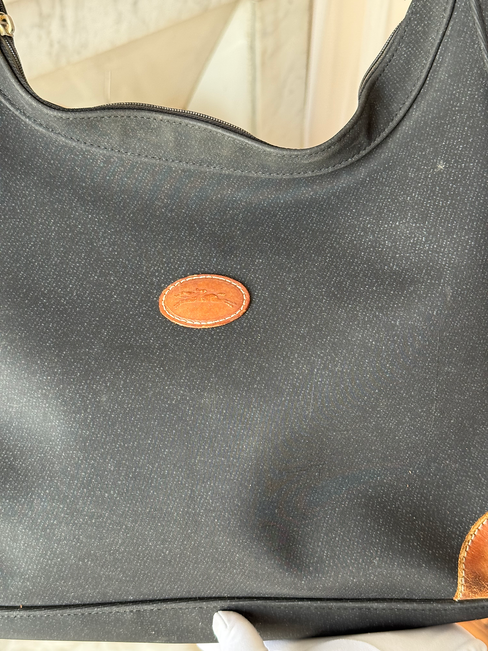 Miniature : Sac à main bandoulière mixte longchamp vintage noir et marron  en très bon état