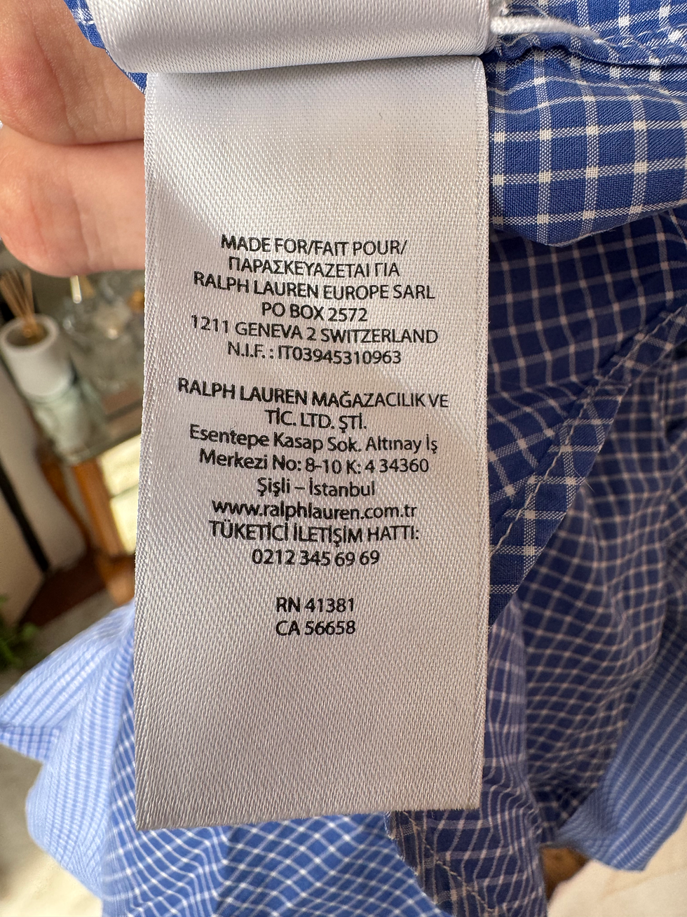 Miniature : chemise Ralph Lauren bleu à carreau en très bon etat 