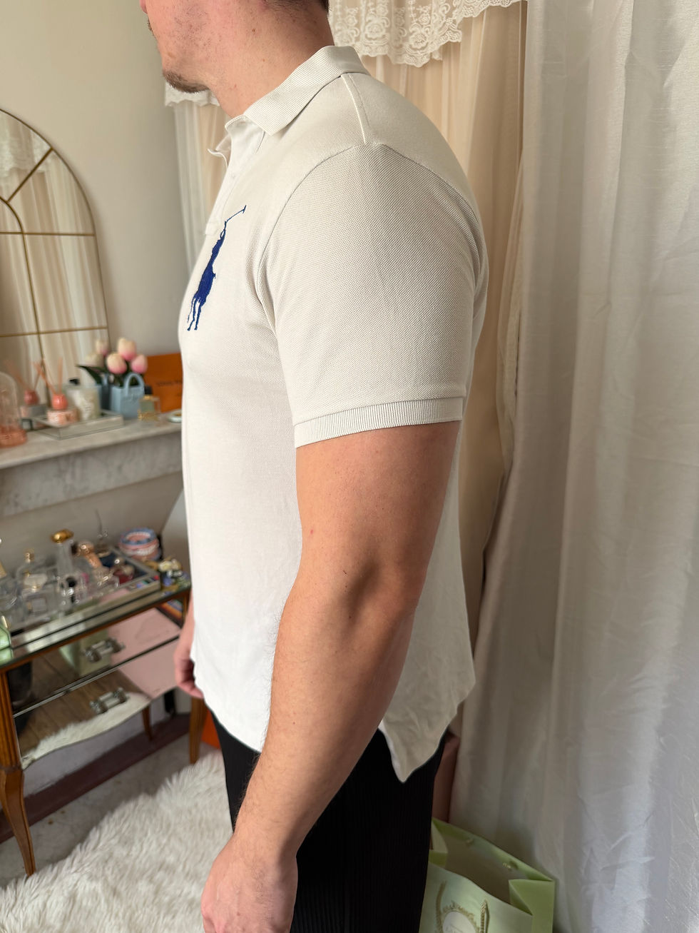 Miniature : Polo Ralph Lauren blanc en très bon état taille l en coton 
