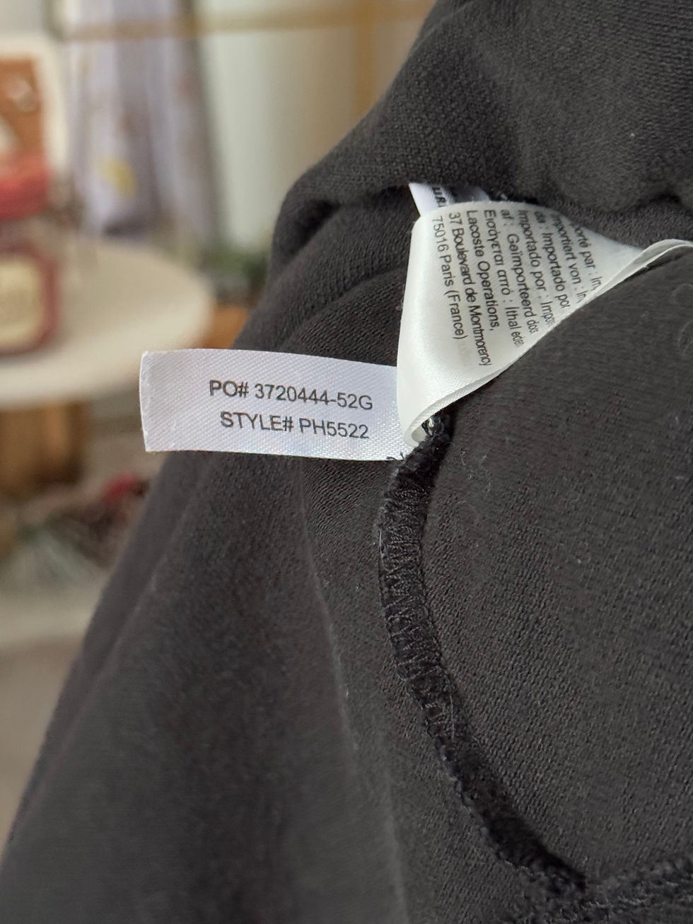 Miniature : Polo Lacoste noir en coton en très bon état taille L 