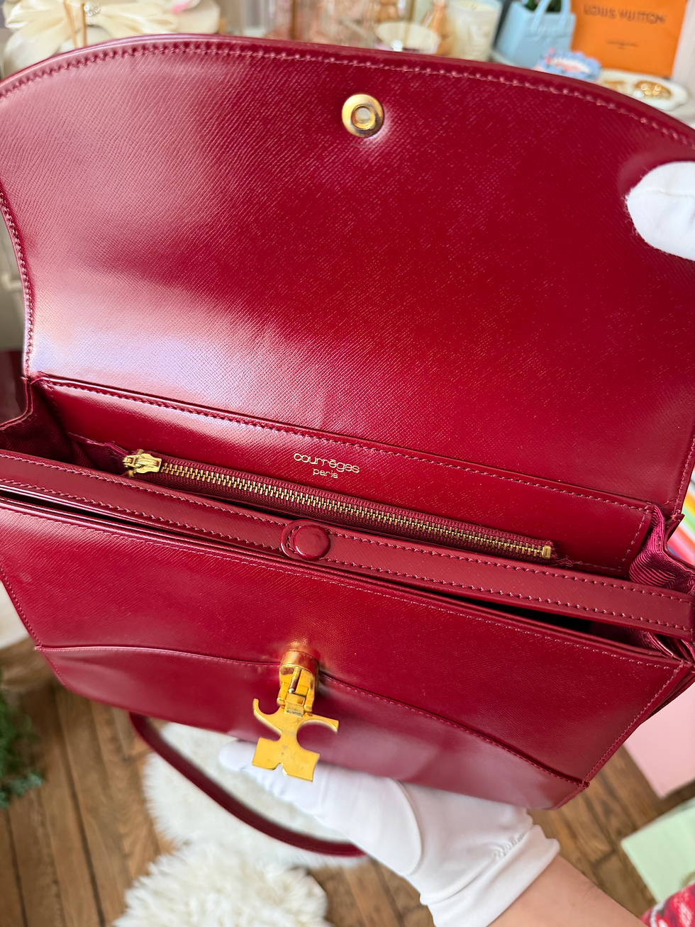 Miniature : Sac à bandoulière Courrèges Cuir Bordeaux