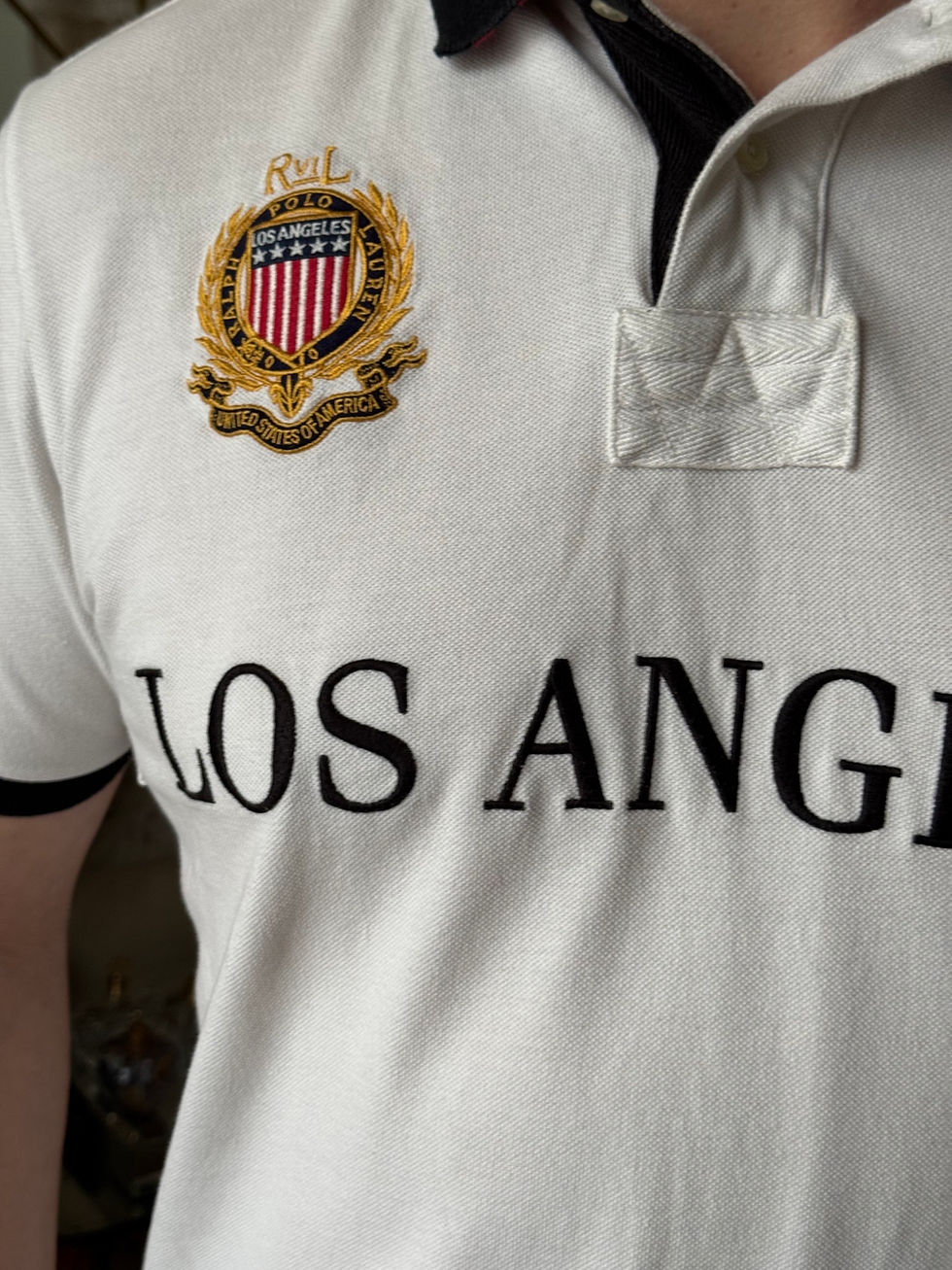Miniature : Polo Ralph Lauren taille xl blanc et noir en bon état en coton 