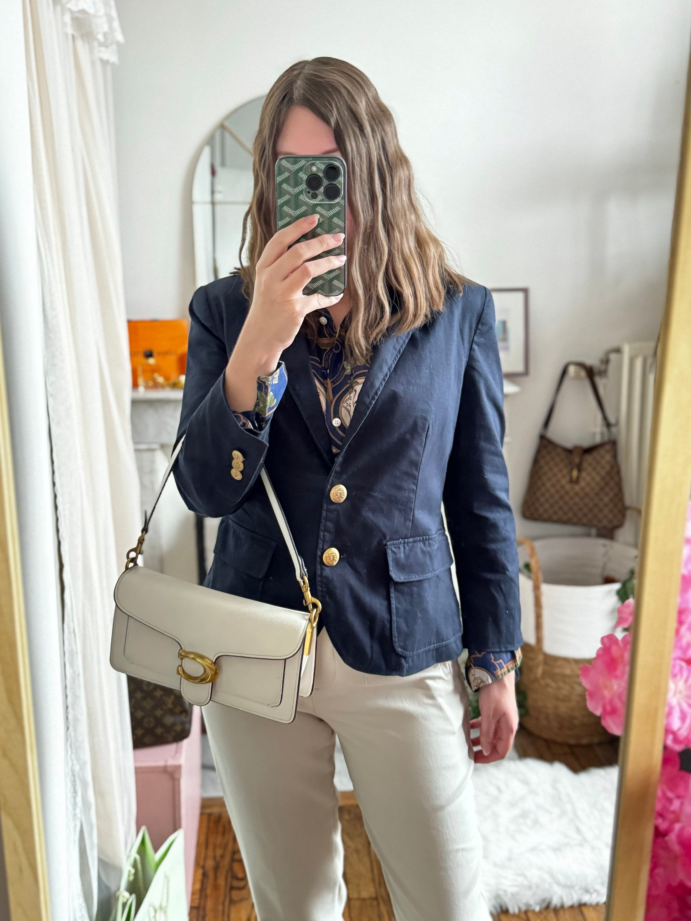 Blazer Zara style oldmoney bleu marine taille L en très bon état taille plutôt m