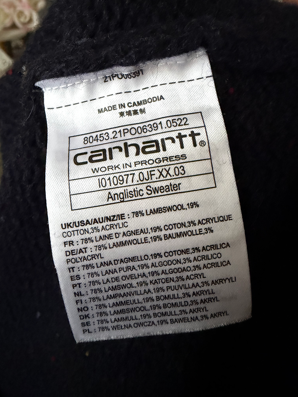 Miniature : Pull hiver carhartt taille l en bon état couleur bleu marine 