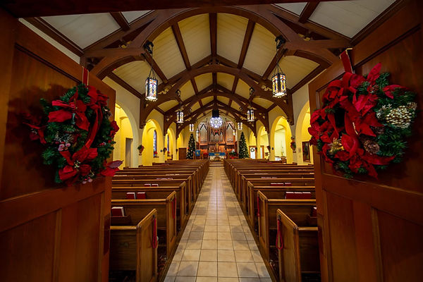 Wedding Ceremony at Church across the street from Hamilton House wedding venue