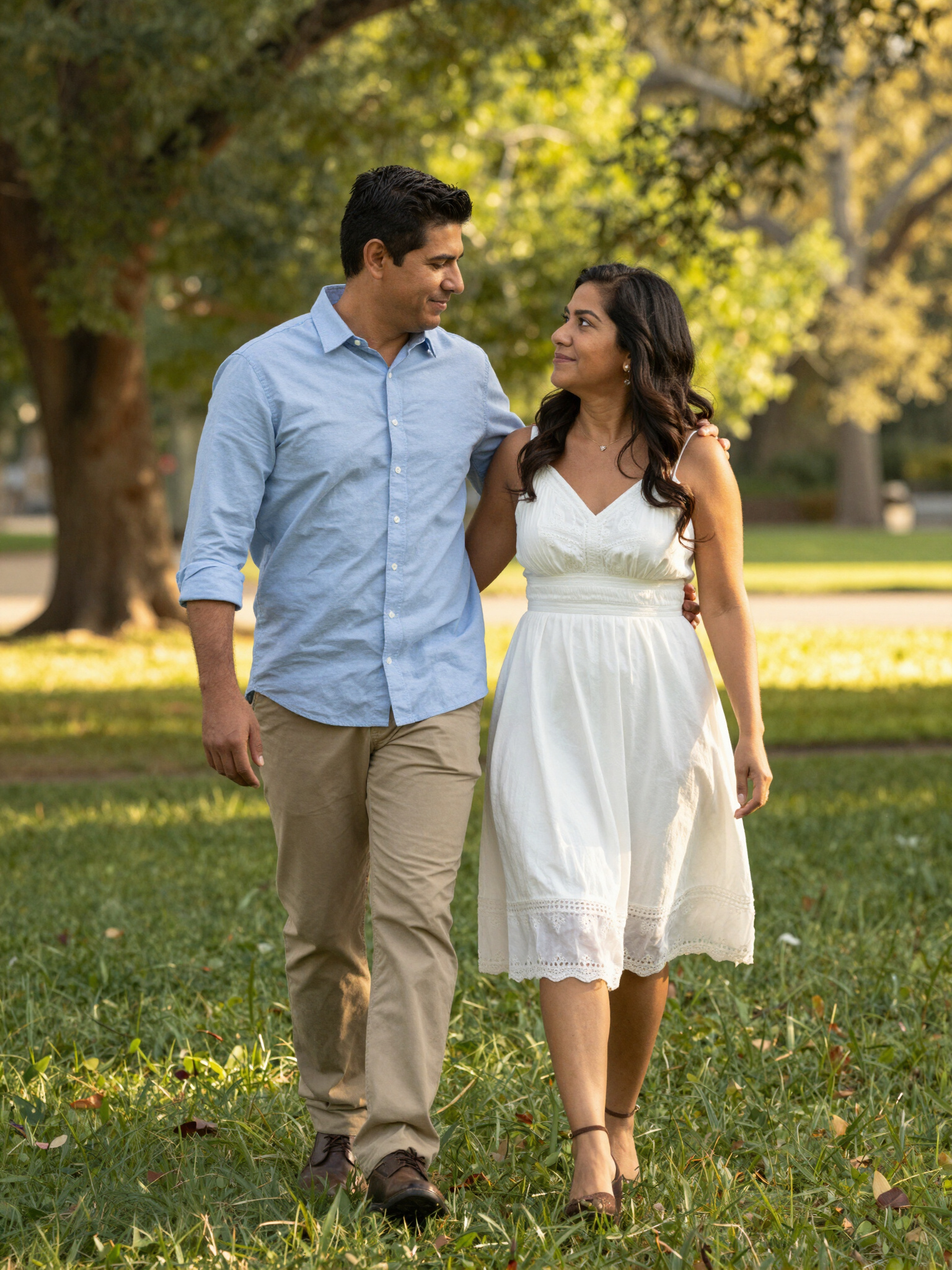 Multicultural couple outdoors