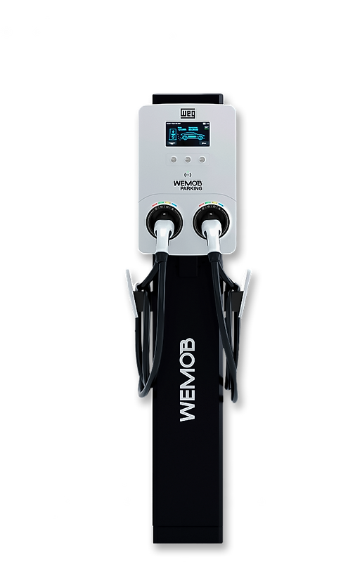 Carregador para Veículos elétricos WEG WEMOB PARKING C/ DISPLAY E DOIS CONECTORES PARA RECARGA SIMULTÂNEAS
