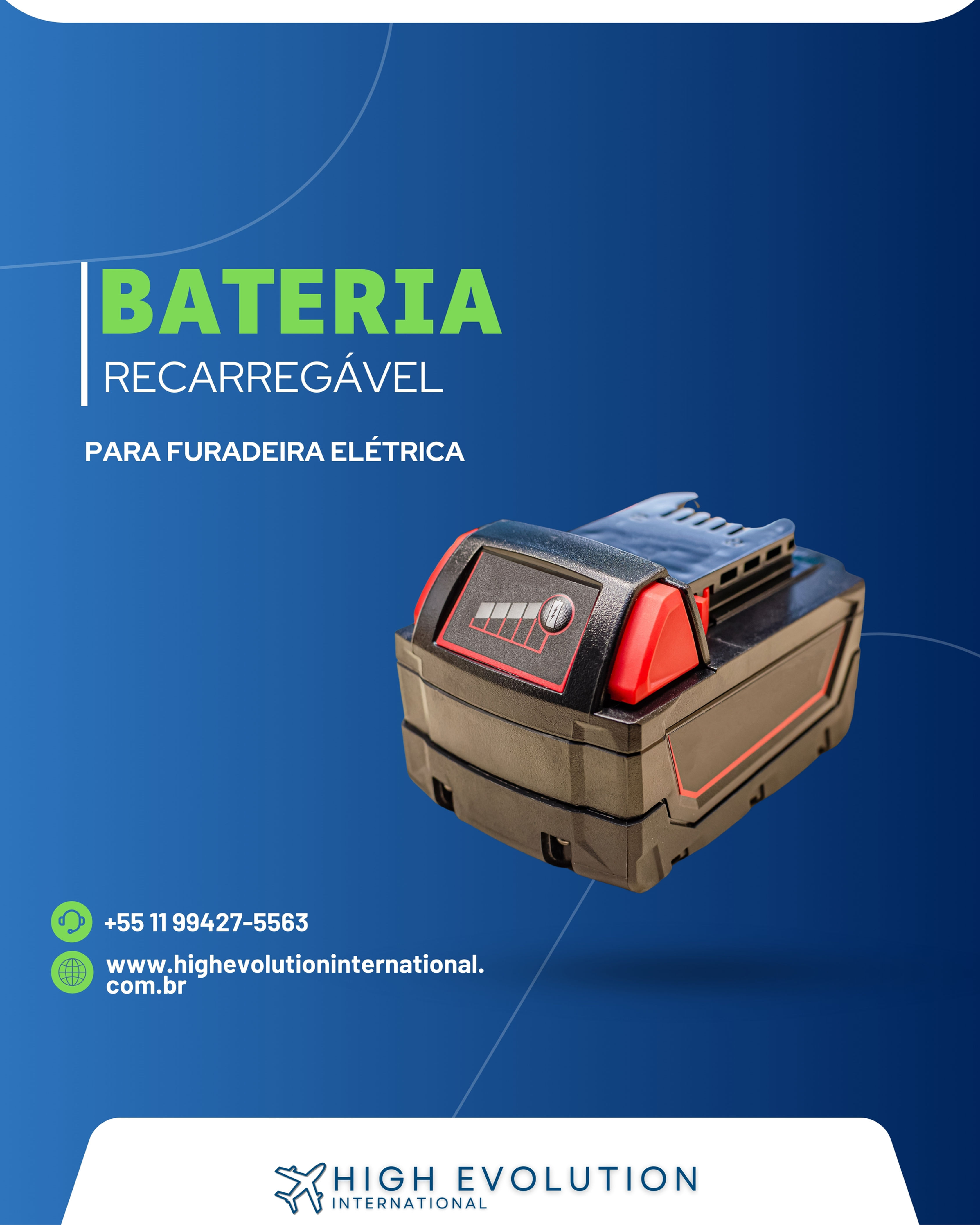 BATERIA RECARREGÁVEL PARA FURADEIRA ELÉTRICA