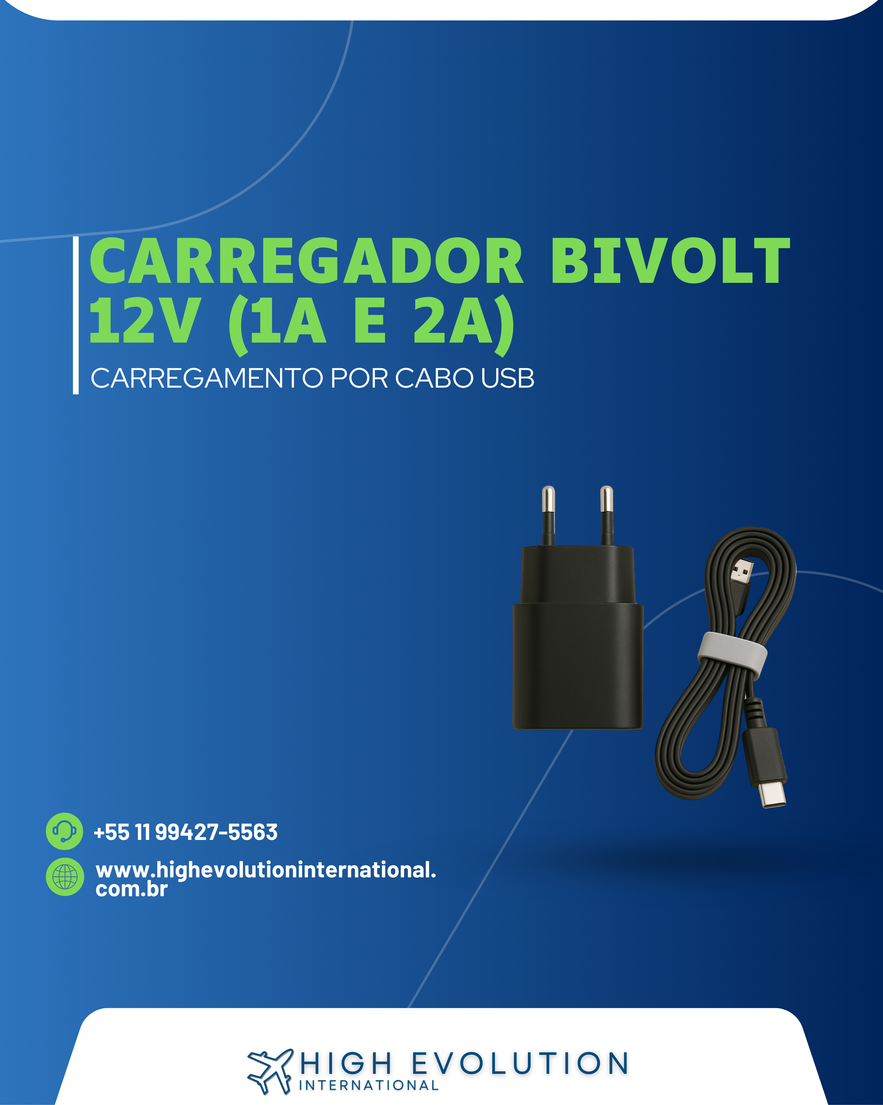 CARREGADOR BIVOLT 12V