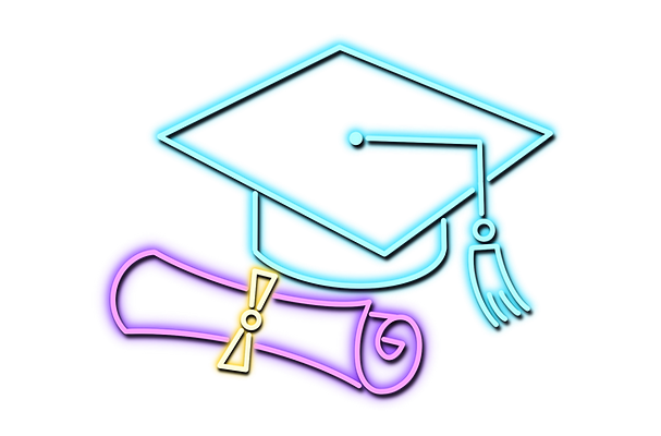 —Pngtree—graduation cap and diploma neon_6398934 (1).png