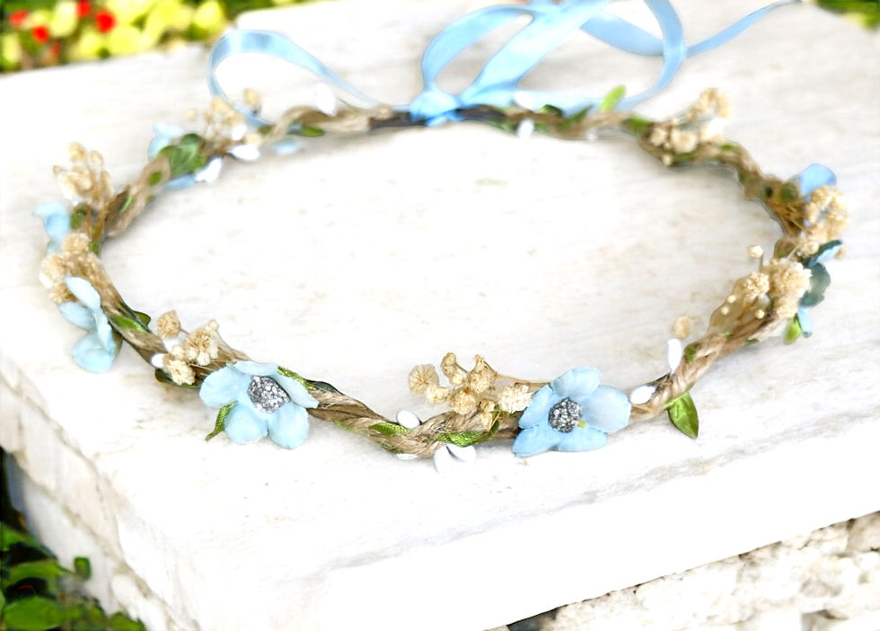 baby blue daisies flower crown