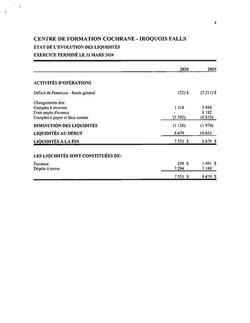 Rapport du vérificateur 31 mars 2020 - 