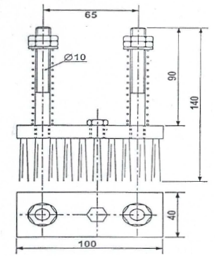 Миниатюра: Brosse de mise à la terre normaf à 2 tiges
