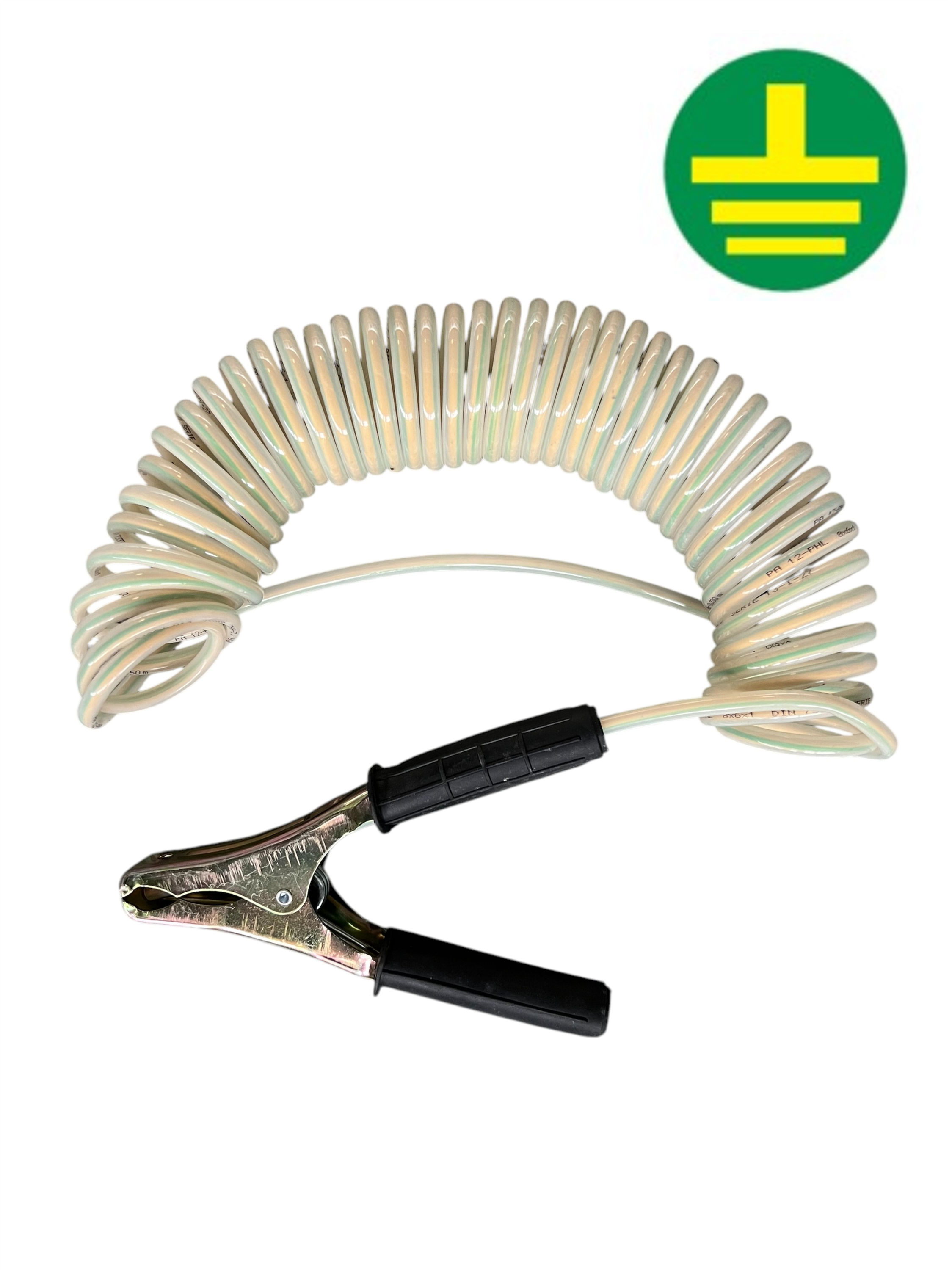 câble spiralé avec 1 pince de mise à la terre