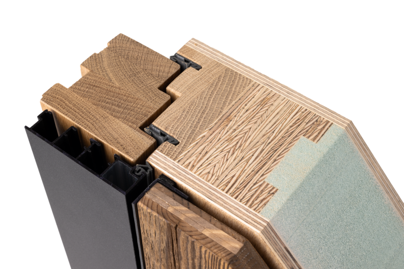 Detailaufnahme des Querschnitts einer Haustür