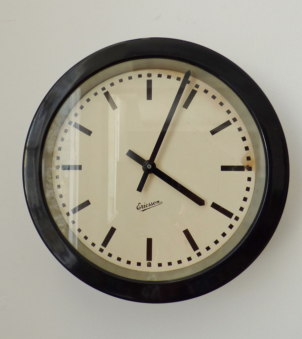 Vintage Swedish factory clock by Ericsson