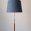 Thumbnail: Mid-century Danish teak and brass floor lamp with blue shade