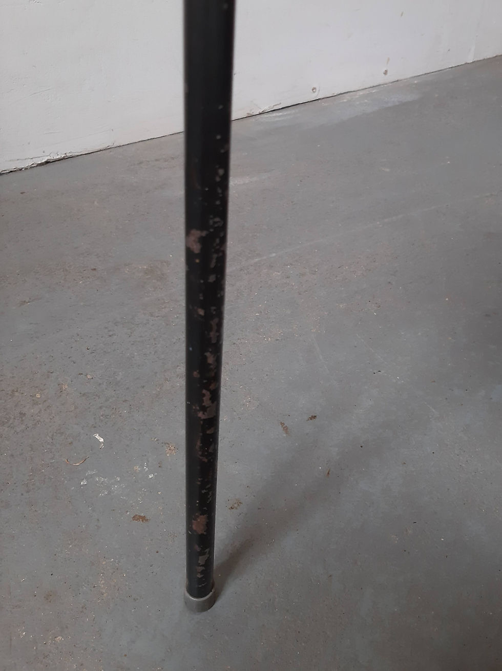 Thumbnail: Pair of Vintage Teak Dot Stools with Metal Legs