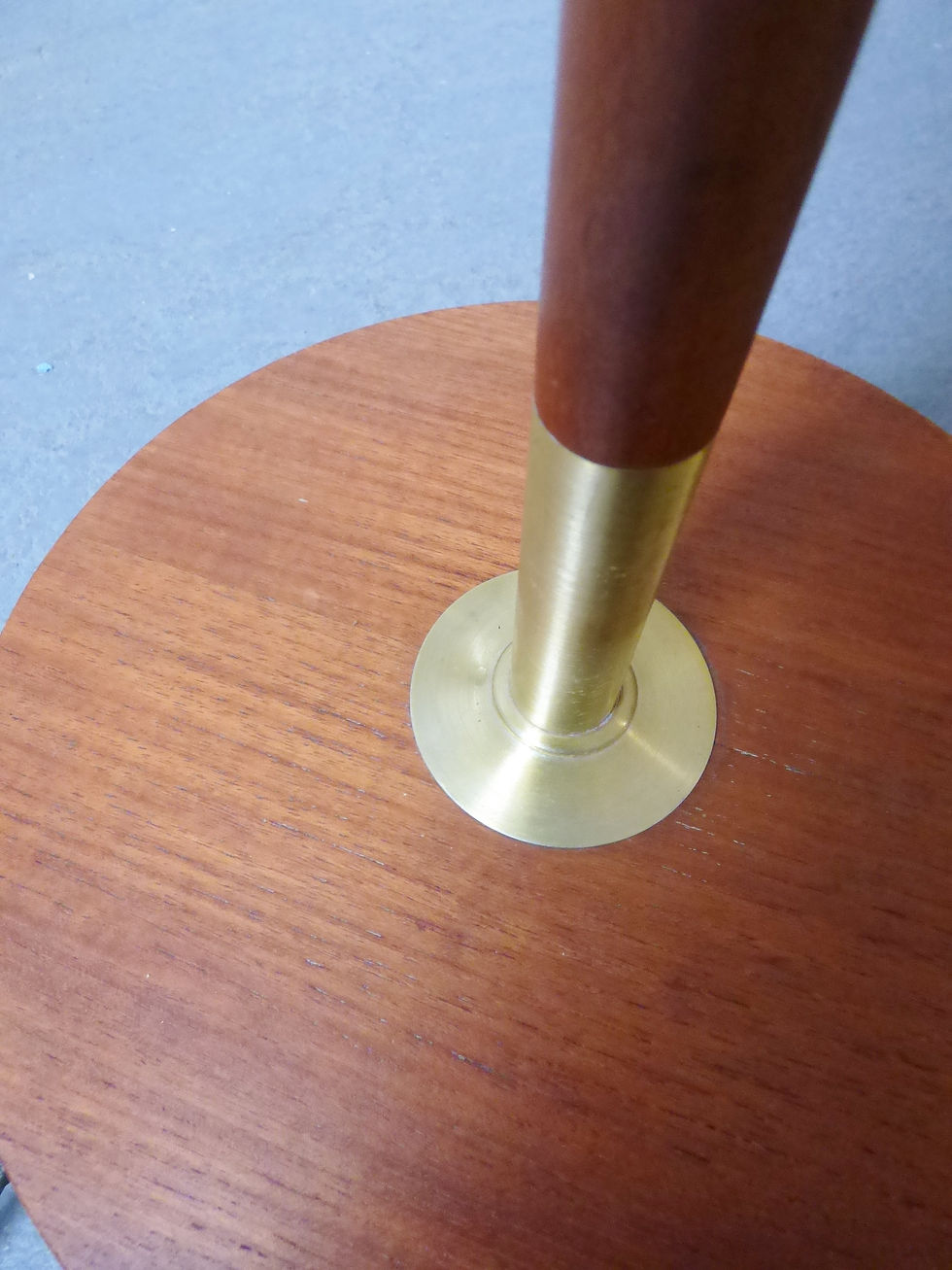 Thumbnail: Mid-century Danish brass and teak standard lamp ES Horn