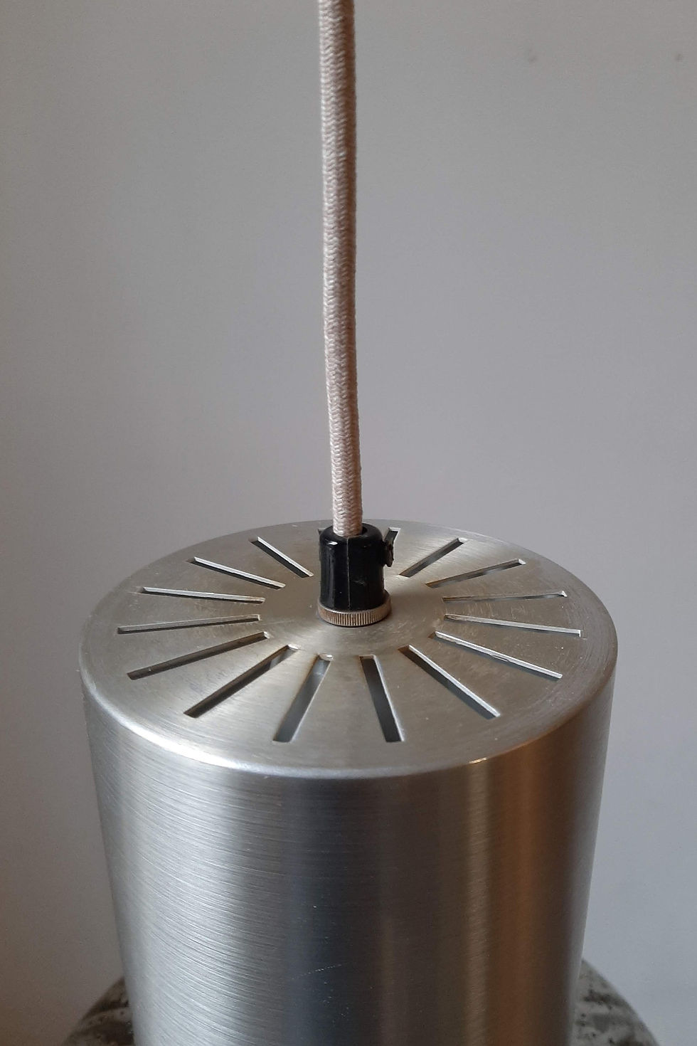 Thumbnail: 1960s Danish aluminium and smoked glass pendant light