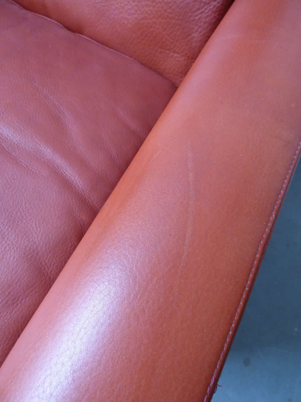 Thumbnail: 1960s red leather armchair by Hans Olsen