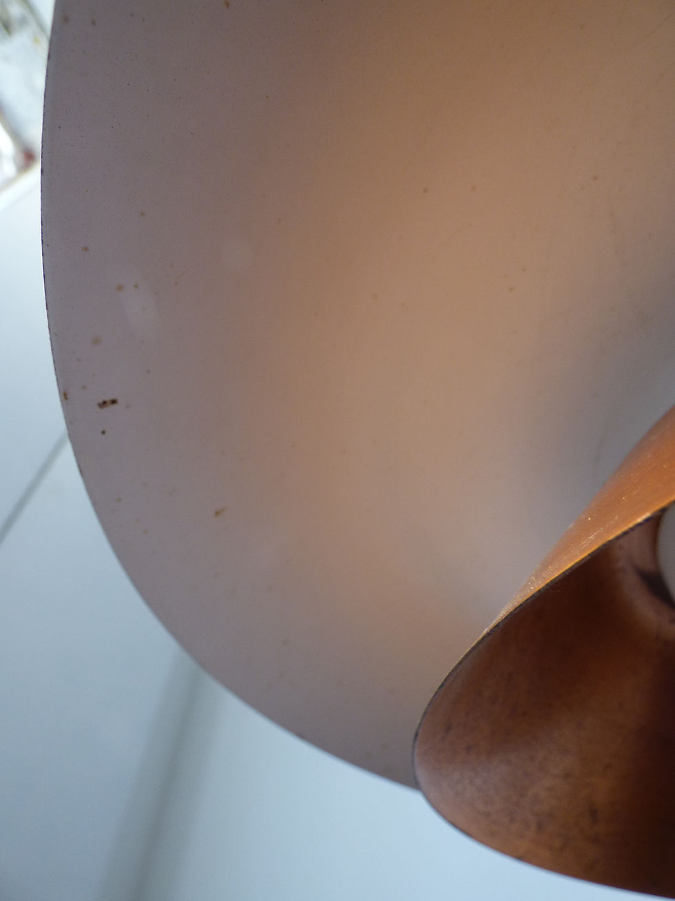 Thumbnail: Mid-century Danish pendant light copper and glass