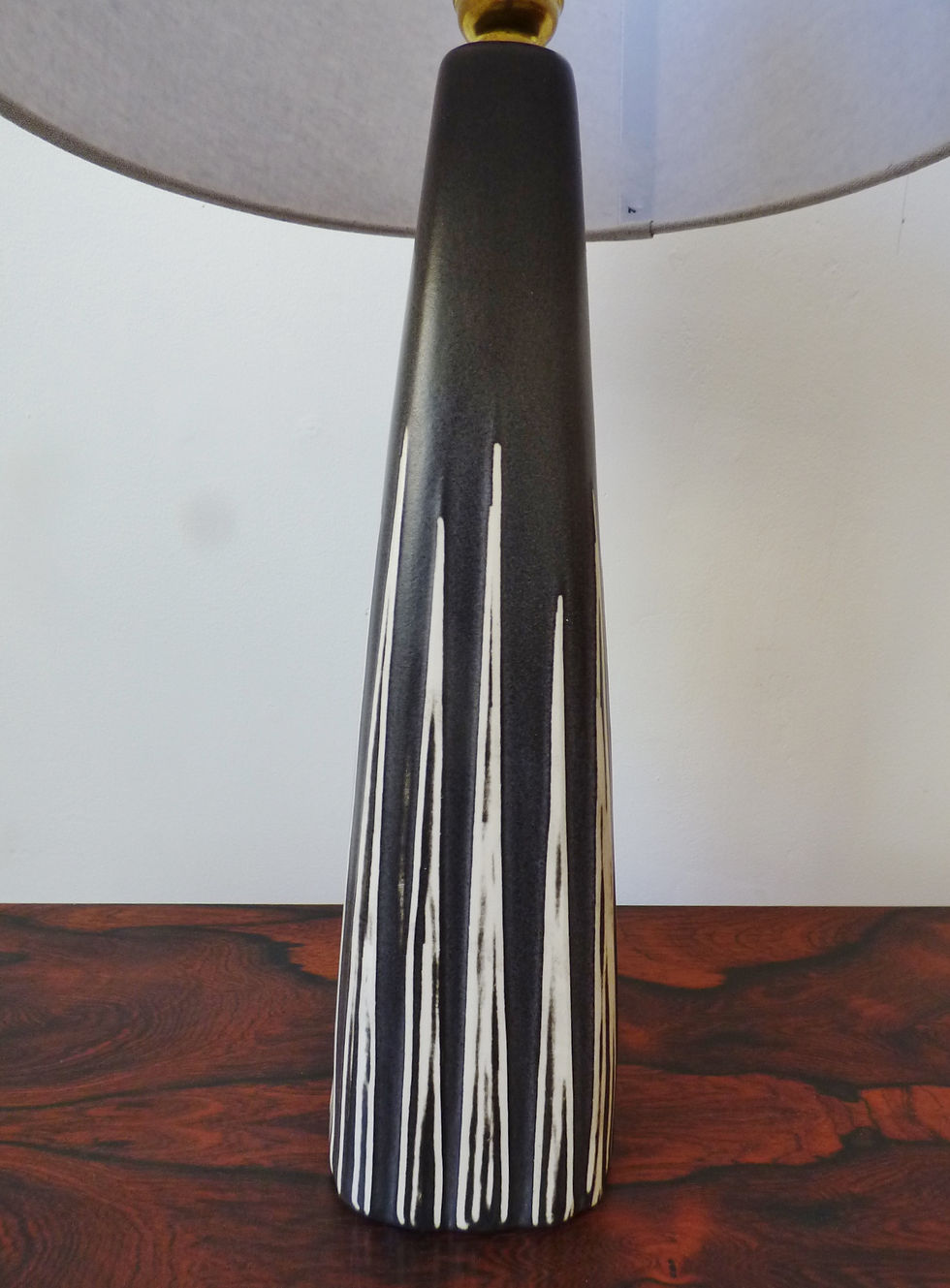 Thumbnail: Mid-century Danish table lamp black and white ceramic