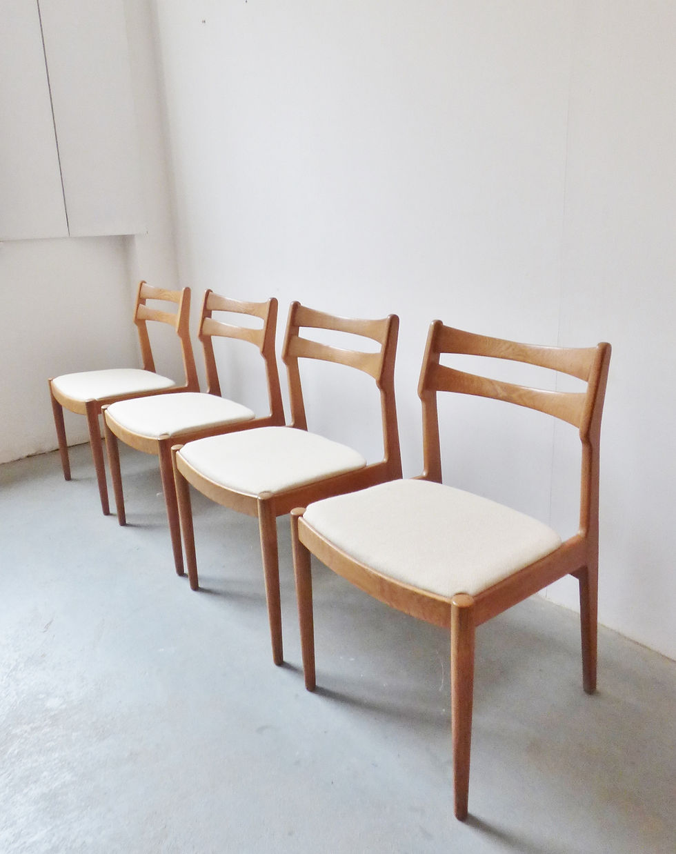 Thumbnail: Danish oak dining chairs by Johannes Andersen for Vamo
