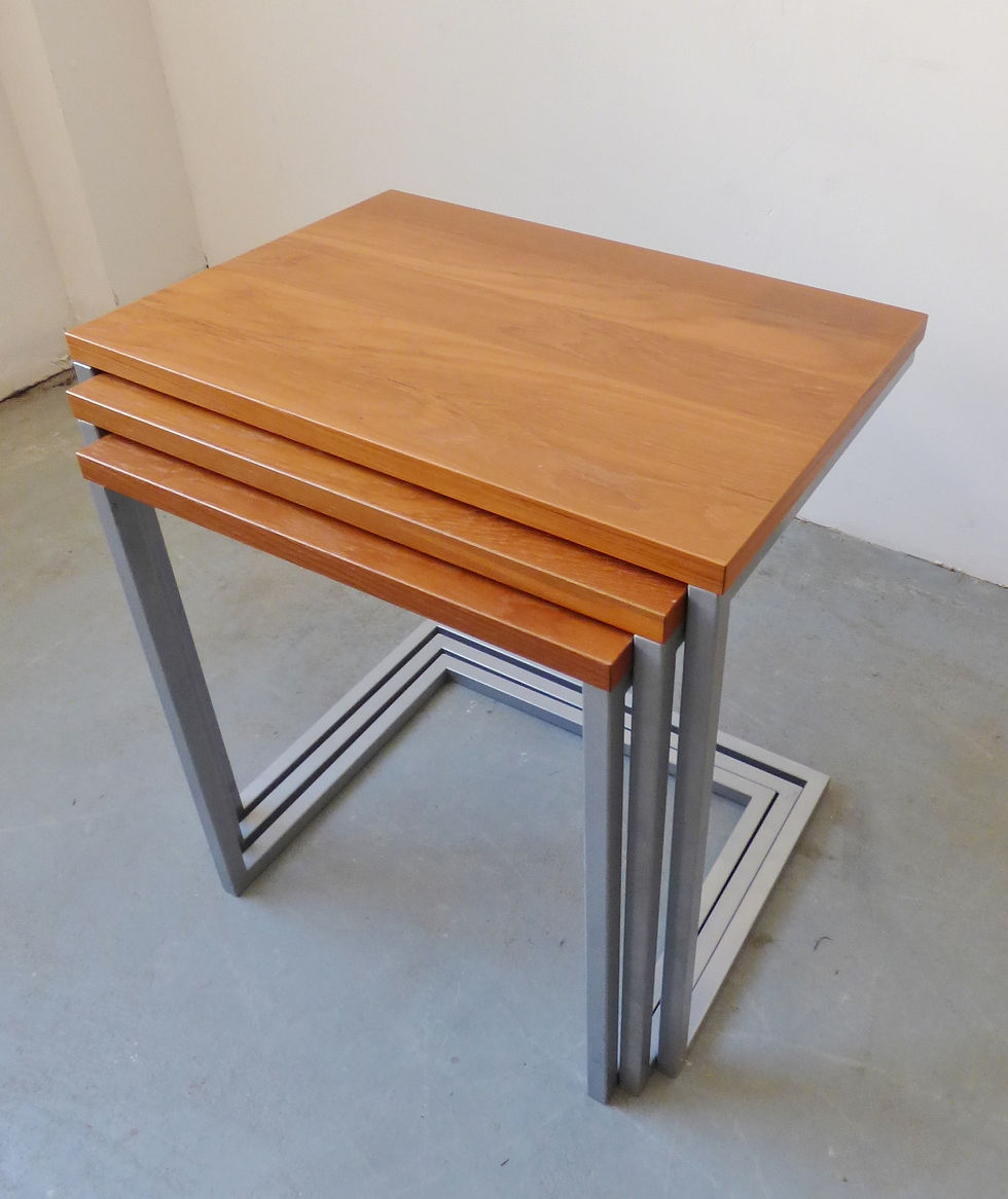 Thumbnail: 1960s Danish teak and metal nest of tables